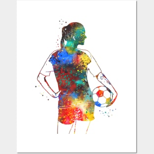 Female Soccer Player Posters and Art